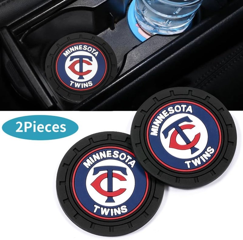 WiiFiive Car Cup Holder Coasters for Minnesota Twins Baseball Fans, Twins Car Coasters for Cup Holder Insert Silicone Non-Slip - Image 2